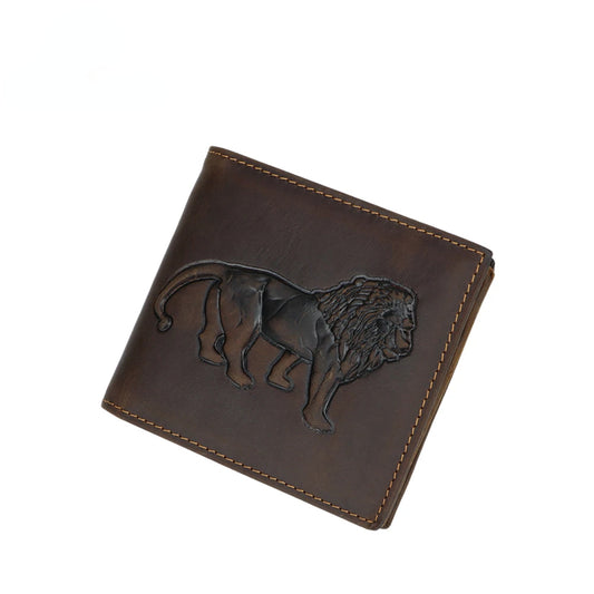 Royal Bagger Vintage Wallets for Men Genuine Cowhide Large Capacity Card Holder Crazy Horse Leather Simple Clutch Purse 1462