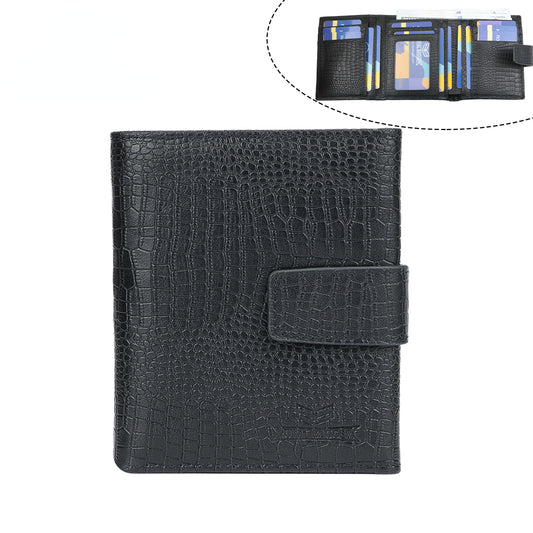 Royal Bagger Short Wallets for Men Genuine Cow Leather Casual Card Holder Vintage Trifold Wallet Purse 1540