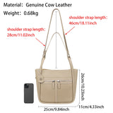 Royal Bagger Genuine Leather Shoulder Bags, Fashion Casual Satchel Purses, Large Capacity Commuting Bucket Bag 1860