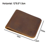 Royal Bagger Vintage Short Wallets for Men Genuine Cowhide Crazy Horse Leather Card Holder Simple Thin Bifold Wallet Purse 1446